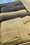 Minteks La Villa Gray-Cream 8 Piece Towel Bathrobe Set - Family Bathroom Towel Bathrobe Family Set
