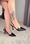 Women's Grant Black Patent Leather Buttoned Buckle 7 cm Thin Heel Shoes Stiletto - 5