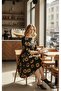 Women's Fakir Sleeve Crew Neck Midi Micro Dress - 2