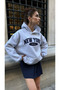Gray 100% Cotton New York Print Hooded Sweatshirt - 2