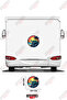 Visual Caravan Sticker Coating for a Caravan That Stands on the Coast and over the Stones