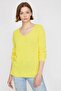 Women's Yellow V-Neck Side Slit Knitwear Sweater