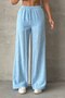 Women's Linen Wide Leg Relaxed Fit Summer Sweatpants 100% Cotton - 2