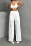 Women's Linen Wide Leg Relaxed Fit Summer Sweatpants 100% Cotton - 2