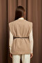 Women's Cream Belted Cashmere Vest - 7