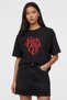 Oversized Women's T-Shirt Gi̇rls Dont Cry Red B Printed 100% Cotton