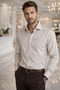 Men's Beige 100% Cotton Premium Quality Long Sleeve Shirt