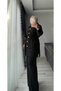 Women's Suit Fur Detailed Gold Buttoned Three Piece Suit