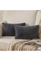 2-Pack Plush Honeycomb Rabbit Cushion Cover 35*50 Anthracite Color Soft Velvet Pillow Double-Sided