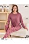 Women's Milan Fabric Long Sleeve Crew Neck Pajama Set