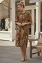 Italian Mustard Shirt Collar Long Sleeve Floral Allover B Printed Velvet Woven Dress 112 65 - 4