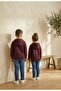 Unisex Children's Burgundy Zippered Hooded Sweatshirt - Most Comfortable Basic Cardigan for School - Daily Use 3-10 Years Old - 4
