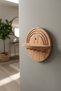 Round Wooden Wall Shelf Natural Wood Decorative and Premium Design - 4