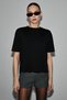 Colena women's organic cotton crew neck Oversized fit short sleeve black t-shirt - 2