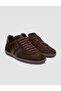 100% Genuine Suede Leather Brown Women's Sneaker Shoes - 2