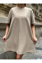 Women's Relaxed Fit Soft Short Dress Beige - 4