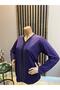 Women's Middle-Aged and Older Knitwear Striped Stoned Mother Combed Cotton Blouse - 2