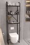 Over the Toilet Shelf Metal Black 3-Shelf Decorative Furniture Organizer Bathroom Organizer - 2