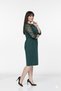 Women's Plus Size Green Tulle Collar Three Quarter Sleeve Midi Length Dress 12m-2367 - 3