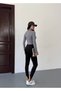 A Quality Zippered Basic Diver Fabric Seasonal Women's Sweatshirt with Finger-Through Detail - 6