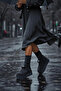 Women's Gray Suede Fur Lined Casual Boots Thick Sole Ankle Short Warm Bootie Comfortable Stylish Shoes - 3