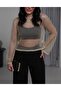 Mesh Knit Gold Glitter Blouse - 4