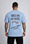 تي شيرت قصة فضفاضة مريح للجنسين URBAN WAVES مطبوع 100% قطن - 2