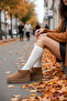 Women's Tan Suede Fur Lined Casual Boots Thick Sole Ankle Short Warm Bootie Comfortable Stylish Shoes - 3