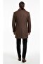 Men's Long Melton Coat Overcoat Jacket – Detachable Fur Collar, Lined and Pocketed Slim Fit - 5