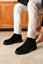 Men's Genuine Leather Suede Chelsea Thick Non-Slip Eva Sole Waterproof Black Boots - 3