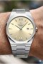 Excellent Men's Wristwatch |   42 mm Steel Case, Gold Dial, 5 Atm - 5