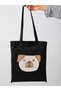 Dog Printed Black Raw Cloth Bag-35X40 cm - 2