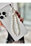 Cream color phone charm with pearl and butterfly phone strap bag charm - 4