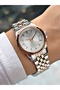 Special Design Steel Band Steel Case Silver-Copper Color Women Wristwatch S03036Mr