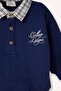 Brioche Knit Fabric 2-Piece Set Polo Collar Sweatshirt and Pants Baby Boy G6480A526SP - 2