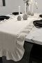100% Cotton Natural Ruffled Runner - Bohemian Tablecloth 110X50 cm - 2