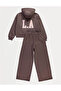 Hooded Sweatshirt and Sweatpants Set with Brown Back Graphic - 2