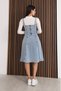 Nova Midi Length Ice Blue Strappy Women's Denim Dress Bnj-4991 - 6