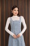 Nova Midi Length Ice Blue Strappy Women's Denim Dress Bnj-4991 - 4