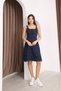 Nova Midi Length Night Blue Strappy Women's Denim Dress Bnj-4990 - 3