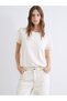 Two Mt Shop Quality Lcw Everyday Beige Diver Fabric Embroidered Loose & Baggy Short Sleeve Women's T-Shirt - 2