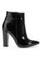 Vrt-4801 Black Wrinkled Patent Leather High Thick Heeled Zippered Women's Boots - 4