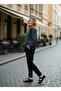 Women's Smoked 2 Thread Oversized Basic Crew Neck Sweatshirt Nj16