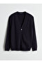 Navy Blue Standard Fit V-Neck Men's Knitwear Cardigan - 5