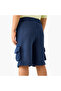 Solid Shorts with Pockets and Drawstring Closure - 3