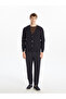 Navy Blue Standard Fit V-Neck Men's Knitwear Cardigan - 2