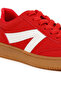 Women Contrasting Patchwork Chunky Sneakers in Red - 4
