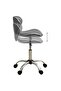 Office Chair Grey Faux Leather - 2