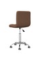 Swivel Office Chair Brown Fabric - 4