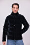 Men's Black Water and Windproof Nova Fabric Detachable Hooded Zipper Snap Detailed Inflatable Jacket - 2